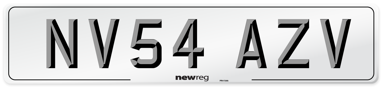 NV54 AZV Number Plate from New Reg